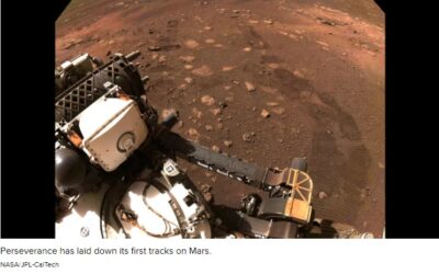 See NASA’s Perseverance rover make its first big moves on Mars